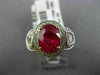 ESTATE LARGE EGL 3.76CT DIAMOND & RUBY 18K TWO TONE GOLD 3 STONE ENGAGEMENT RING