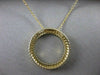 ESTATE 1.15CTW BAGUETTE DIAMOND 14K GOLD 20MM CIRCLE OF LOVE PENDANT CHAIN 20201