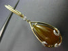 ESTATE 9.69CT DIAMOND & ORANGE AGATE 14K YELLOW GOLD PEAR SHAPE HANGING EARRINGS