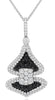 2.01CT WHITE & BLACK DIAMOND 18KT WHITE GOLD DOUBLE TRIANGULAR LOVE KNOT PENDANT
