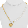 .40CT DIAMOND & AAA SOUTH SEA PEARL 14KT YELLOW GOLD HEART SHAPE ETOILE NECKLACE