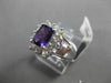 ESTATE 1.43CT DIAMOND & AAA AMETHYST 14KT WHITE GOLD EMERALD CUT CLUSTER RING
