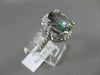 ESTATE LARGE 6.37CT DIAMOND & AAA MYSTIC TOPAZ 14KT WHITE GOLD 3D OVAL HALO RING