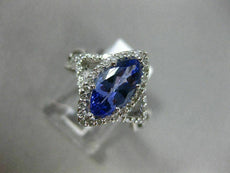LARGE 1.70CT DIAMOND & AAA TANZANITE 14KT WHITE GOLD 3D INFINITY ENGAGEMENT RING