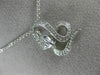 ESTATE .32CT DIAMOND & AAA SAPPHIRE 14K WHITE GOLD HAPPY SNAKE FLOATING PENDANT
