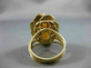 ANTIQUE LARGE .1CT OLD MINE DIAMOND AAA CORAL 14K YELLOW GOLD FLOWER RING 19562