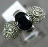 ANTIQUE 1.50CT DIAMOND & AAA OVAL SAPPHIRE 14KT WHITE GOLD HEART ENGAGEMENT RING