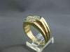 ESTATE WIDE .60CT DIAMOND 14KT YELLOW GOLD 3 ROW MENS GYPSY RING AMAZING! #21524