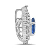 ESTATE 1.03CT DIAMOND & AAA SAPPHIRE 18KT WHITE GOLD PEAR SHAPE HALO PENDANT