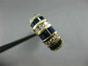 ESTATE WIDE 1.95CT DIAMOND & SAPPHIRE 14KT YELLOW GOLD 3D MULTI ROW WEDDING RING