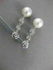 ESTATE .50CT DIAMOND & SOUTH SEA PEARL 14K WHITE GOLD PAVE HANGING EARRINGS 2667