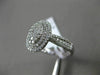 ESTATE WIDE .64CT ROUND DIAMOND 14KT WHITE GOLD 3D OVAL CLUSTER DOUBLE HALO RING