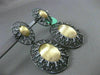 ESTATE EXTRA LARGE 1.25CT DIAMOND 18KT BLACK & YELLOW GOLD OVAL HANGING EARRINGS