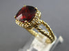 2CT DIAMOND & AAA GARNET 14KT YELLOW GOLD 3D CUSHION & ROUND FILIGREE LOVE RING