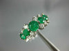 ESTATE 2.08CT DIAMOND & AAA EMERALD 14K WHITE GOLD PYRAMID ANNIVERSARY RING #828