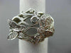 ESTATE WIDE .48CT DIAMOND 14KT WHITE GOLD 3D OPEN FILIGREE FLOWER BUTTERFLY RING