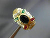 ANTIQUE LARGE 2.64CT DIAMOND & MULTI-GEM 14KT TWO TONE CLIP ON EARRINGS #21745