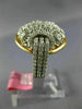 ESTATE EXTRA LARGE .46CT DIAMOND 18K WHITE & ROSE GOLD 3D DOME SHAPE FLOWER RING