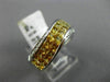 ESTATE 2.72CT DIAMOND YELLOW SAPPHIRE 14K WHITE GOLD GRADUATING CRISS CROSS RING