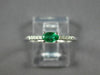 ESTATE .28CT DIAMOND & AAA EMERALD 14KT WHITE GOLD ROUND & OVAL CLASSIC FUN RING