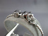 .04CT DIAMOND & AAA SAPPHIRE & BLACK ENAMEL 14KT WHITE GOLD CUFF BANGLE BRACELET