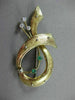 ANTIQUE LARGE DIAMOND & AAA EMERALD 18KT 2 TONE GOLD MUSICAL NOTE BROOCH #22500