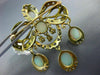 ANTIQUE EXTRA LARGE 7.0CT DIAMOND & OPAL 14K YELLOW GOLD BROOCH / PENDANT #23377