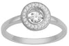 ESTATE .12CT DIAMOND 14KT WHITE GOLD ROUND 3D CLASSIC CIRCULAR FLOATING FUN RING