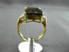 ESTATE LARGE 6.02CT DIAMOND SMOKY TOPAZ 14K YELLOW GOLD 3 STONE ENGAGEMENT RING