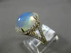 ESTATE LARGE 3.62CT DIAMOND & AAA AUSTRALIAN OPAL 14K YELLOW GOLD OVAL HALO RING