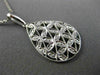 ESTATE .14CT DIAMOND 14KT WHITE GOLD FILIGREE TEAR DROP FLOWER FLOATING PENDANT