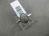 ESTATE WIDE .15CT ROUND DIAMOND 14K WHITE GOLD 3D OVAL CLASSIC PAVE RING FG VSSI