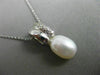 ANTIQUE .16CT DIAMOND & AAA SOUTH SEA PEARL 18KT WHITE GOLD OVAL PENDANT #12013