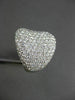 ESTATE LARGE & WIDE 4.37CT DIAMOND 18KT WHITE GOLD 3 DIMENSIONS PAVE FUN RING