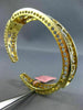 ESTATE WIDE .65CT DIAMOND 14K YELLOW GOLD 3D FILIGREE GRADUATING BANGLE BRACELET