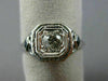 ANTIQUE .53CT DIAMOND & AAA SAPPHIRE 18K WHITE GOLD SQUARE ENGAGEMENT RING 26026