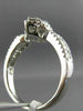 ESTATE WIDE .98CT DIAMOND 18KT WHITE GOLD 3D HALO MARQUISE SHAPE HEART LOVE RING