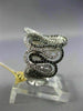 WIDE 1.0CT WHITE & BLACK DIAMOND 14KT WHITE GOLD INFINITY LOVE ANNIVERSARY RING