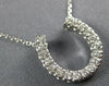 ESTATE LARGE .36CT DIAMOND 14KT WHITE GOLD HORSE SHOE LUCKY FUN PENDANT #26968