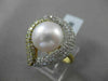 ESTATE 1.02CT DIAMOND 18KT TWO TONE GOLD AAA SOUTH SEA PEARL HEART SHAPE RING