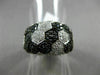 ESTATE WIDE 1.42CT WHITE & BLACK DIAMOND 18KT WHITE GOLD MULTI ROW HEXAGON RING