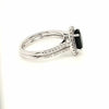 ESTATE 1.67CT DIAMOND & AAA TSAVORITE 18KT WHITE GOLD OVAL & ROUND CLASSIC RING