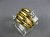 ESTATE LARGE .20CT DIAMOND 18KT YELLOW GOLD 3D MULTI ROW SNAKE FUN RING #746
