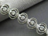 ESTATE 1.0CT DIAMOND 14KT WHITE GOLD 3D DOUBLE HALO MILGRAIN TENNIS BRACELET