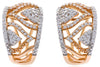 ESTATE WIDE .64CT DIAMOND 14KT ROSE GOLD MULTI LEAF CLIP ON FUN HANGING EARRINGS