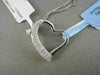 ESTATE .58CT DIAMOND 14KT WHITE GOLD OPEN MICRO PAVE HEART PENDANT & CHAIN