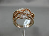ESTATE LARGE 1.56CT DIAMOND 18KT ROSE GOLD 3D MULTI ROW CRISS CROSS FLOWER RING