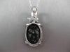 ANTIQUE LARGE 16.45CT DIAMOND & AAA SMOKY TOPAZ 18KT WHITE GOLD 3D OVAL PENDANT