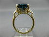 ESTATE LARGE 4.05CT DIAMOND & AAA BLUE TOPAZ 14KT YELLOW GOLD FILIGREE FUN RING