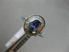 WIDE 1.16CT DIAMOND & AAA OVAL TANZANITE 14KT WHITE GOLD 3D HALO ENGAGEMENT RING